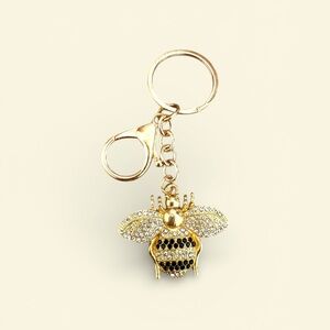 Mint Gold and Black Bee Key Holder